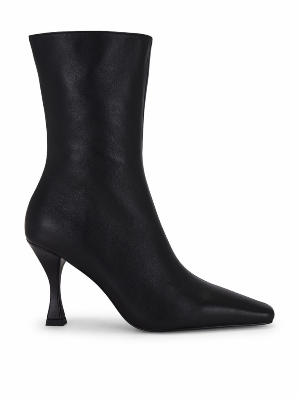 Raye Revolve Black Leather Julieta Heeled Square Toe Ankle Dress Boots Size 7.5
